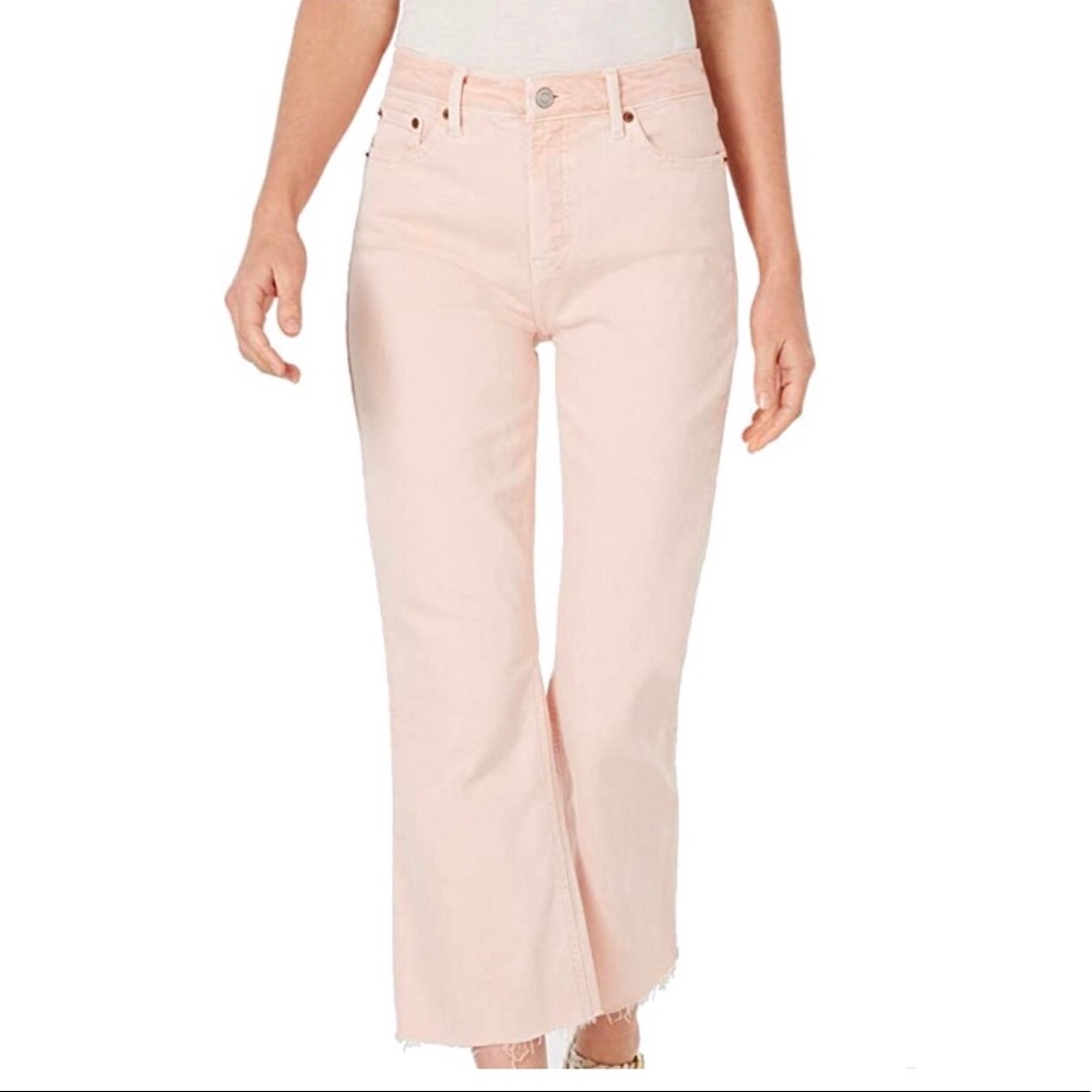 Lucky Brand Bridgette Cropped Flare Pink Jeans